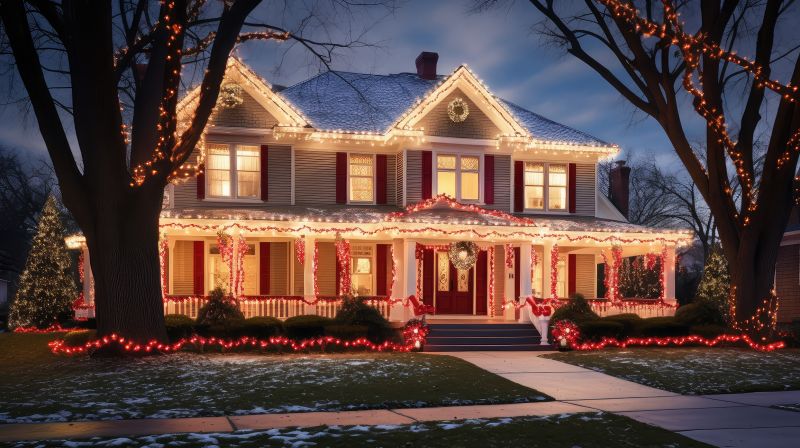 Christmas Lights Hanging in Olathe, KS